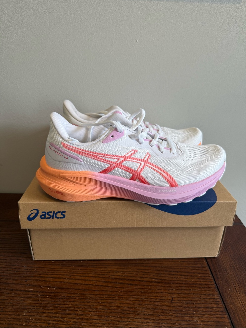 ASICS GT 1000-13 white coral reef 7 NEW